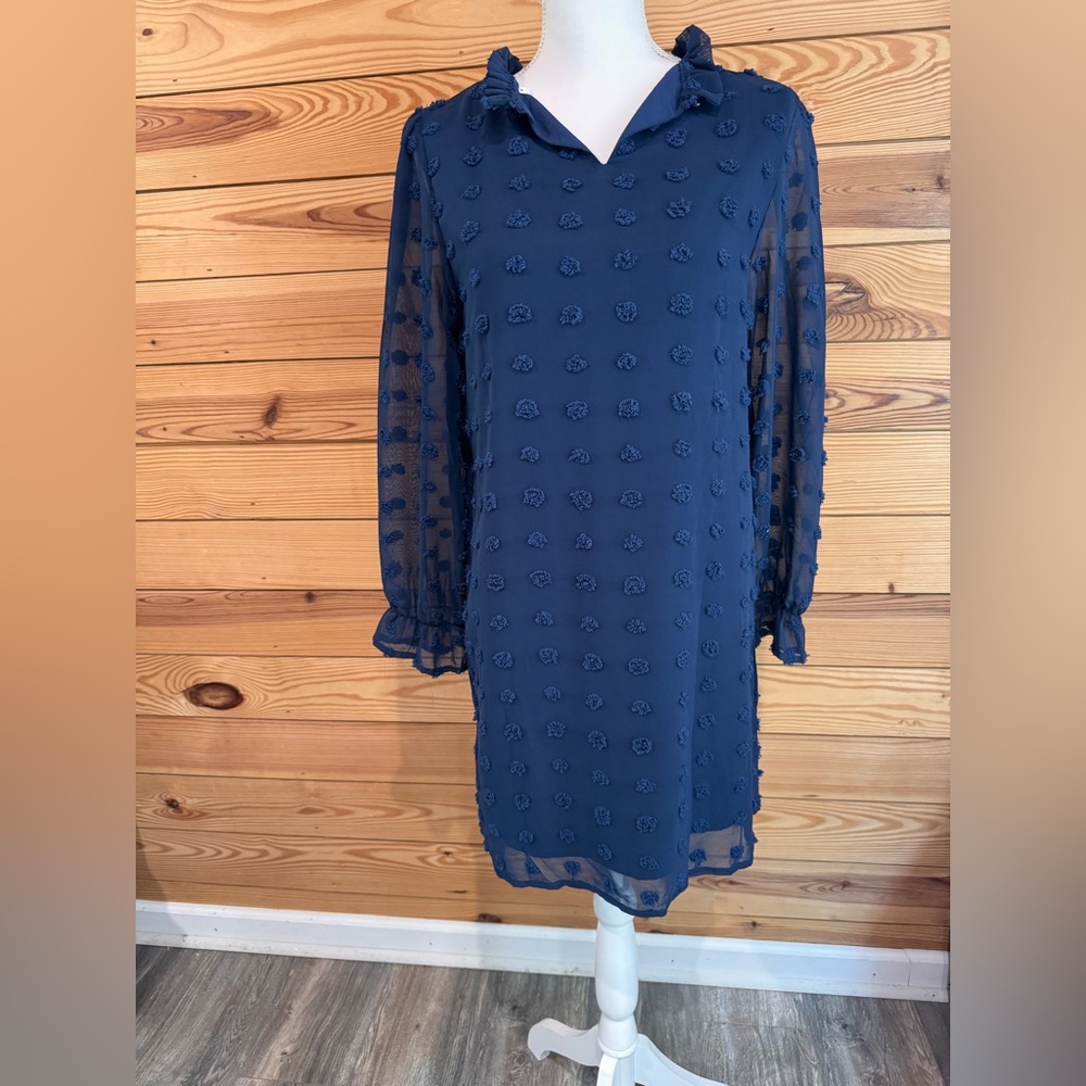Elegant Navy Blue Floral Dress